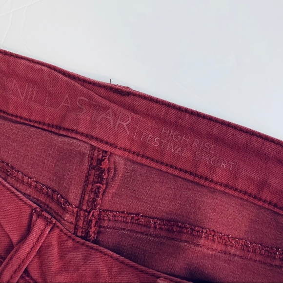 VANILLA STAR Maroon Lace Side Shorts - Picture 5 of 5